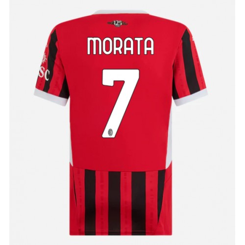 Dámy Fotbalový dres AC Milan Alvaro Morata #7 2024-25 Domácí Krátký Rukáv